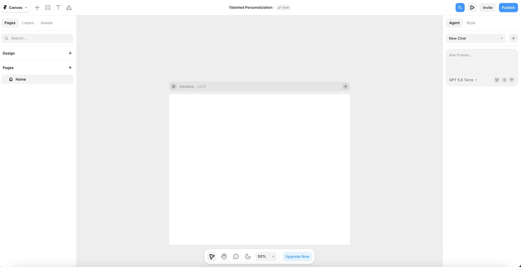 Framer's editor before the redesign